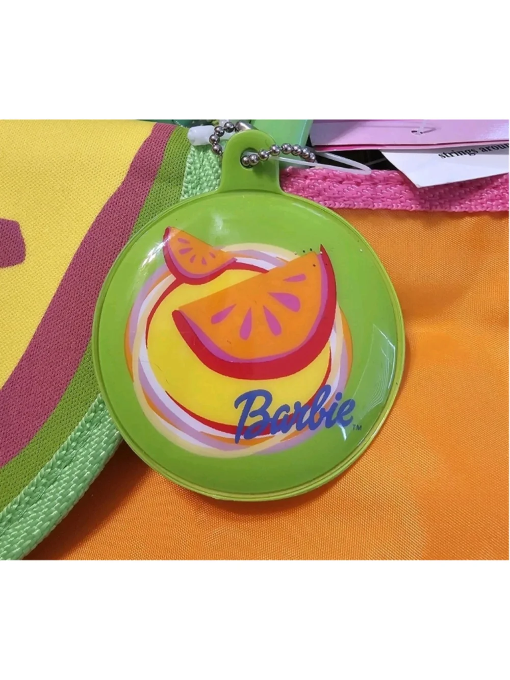 NWT 2003 Barbie Beach Tote Bag Pyramid Accessories Orange/Green Y2K Vintage Doll